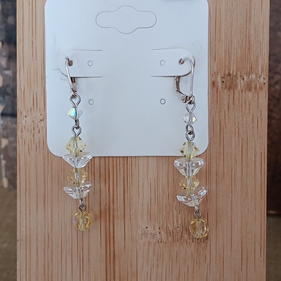 Silver Leverback Beaded Earrings - Picture 5 of 7